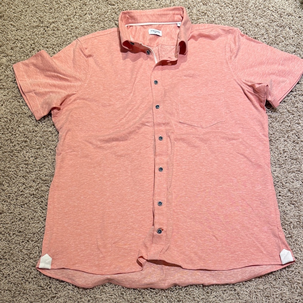 Men's Coral Button-Down Shirt
